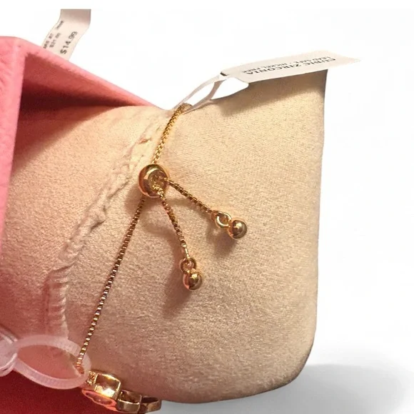 Piper K Gold Heart Bracelet with Multicolor Cubic Zirconia Stones - Picture 3 of 6